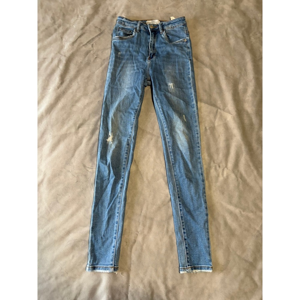 VS Miss Premium Denim High Waisted Distressed Skinny Jeans